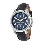 Maserati Reloj para Hombre, Colección Successo, Movimiento de Cuarzo, Solo Tiempo con Fecha, en Acero y Cuero - R8851121003