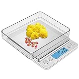 Zorara Báscula Digital para Cocina de Acero Inoxidable, 3kg/6.6 lbs, Balanza de Alimento Multifuncional, Peso de Cocina con Pantalla LCD, Plata (Baterías No Incluidas) (Plata)