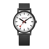 Mondaine Essence Black Reloj para Hombre Analógico de Cuarzo con Brazalete de Silicona MS1.41110.RB