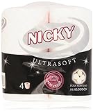 Nicky Ultrasfot Papel Higiénico Extra Suave, Pura Suavidad de Algodón - 4 Rollos