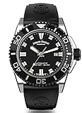 Reloj Armand Nicolet JS9 Automatic Diver negro con banda de goma A480AGN-NR-GG4710N